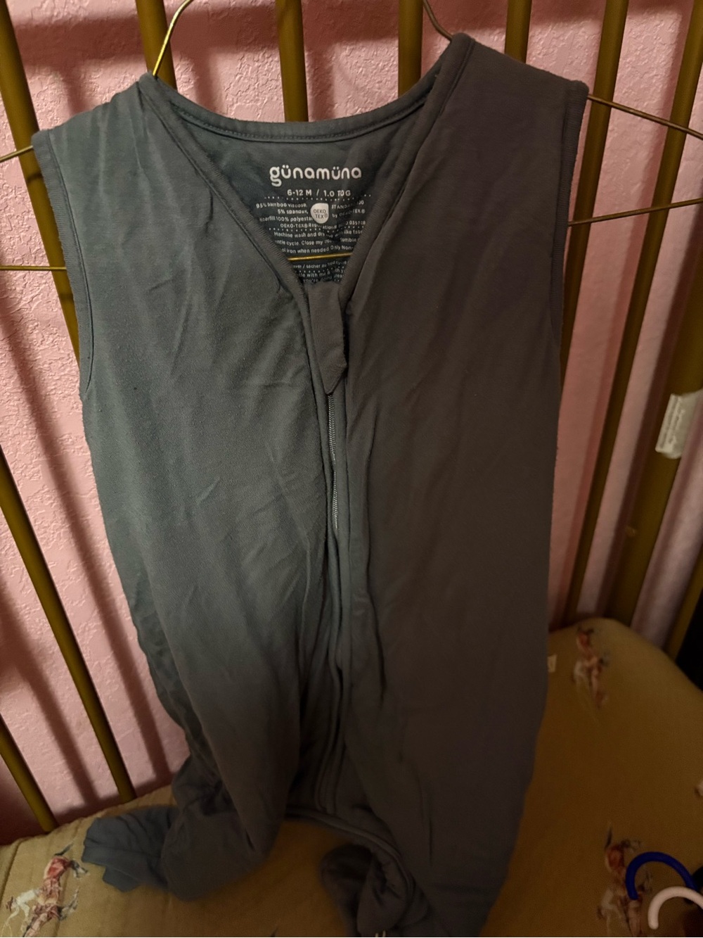 Günamuna Kid’s Sleeveless Sleep Sack in Grey - Cozy Zippered Pajama